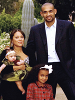 Grant Hill with wife and kids